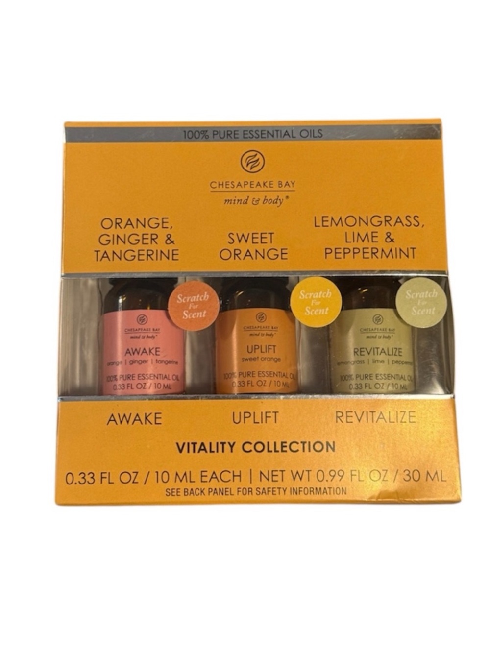 New Chesapeake Bay Mind and Body Vitality Collection Pure Essential Oils Set